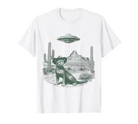 Mysterious Big Cat Hat Unidentified Craft Arid Scene T-Shirt