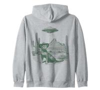 Mysterious Big Cat Hat Unidentified Craft Arid Scene Zip Hoodie