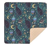 Mysterious Black Cat Seamless Pattern Large Sturdy Baby Play Mat for Floor Cozy Breathable Baby Crawling Mat for Newborns Babies Infants Toddlers, 50'' x 50''
