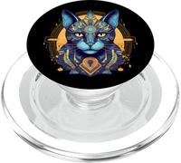 Mysterious Black Egyptian Bastet Cat Bastet Mystic Art PopSockets PopGrip for MagSafe