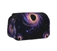 Mysterious Black Hole Double-Clamshell Printed Pen Pouch, Oxford Organizer
