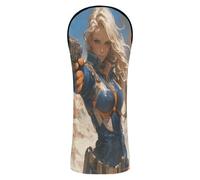 Mysterious Blonde Future Warrior Golf Club Cover Set Premium Leather Waterproof Headcover with Number Tag for Woods and Driver Fairway Hybrid