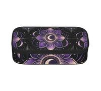 Mysterious Blue Lotus Cute Zipper Pencil Case, Oxford Fabric Pen Pouch