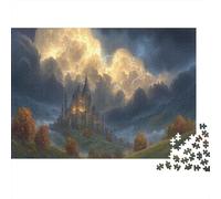 Mysterious Castle 1000 Piece Jigsaw Puzzle for Adults Night Sky 1000pc Jigsaw Puzzle Set Relaxing Focus Decor Gift 38x26cm/1000pcs