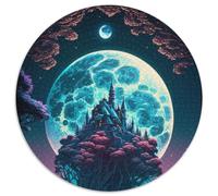 Mysterious Castle Landscape JigsawPuzzle 1000 Pieces for Adults Round JigsawPuzzle 1000 Pieces for Adults for Home Decor, Ideal Christmas & New Year Gift for Teenagers 67.5x67.5cm