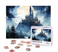 Mysterious Castle Puzzles 500 Pieces Personalized Jigsaw Puzzles Photos Puzzle with Storage Bag Challenging Picture Puzzle for Adults Home Decor Wedding (52x38 CM)