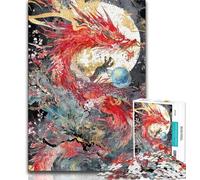 Mysterious Chinese Dragon Jigsaw Puzzles for Adults Teenagers Jigsaws Puzzle,Relax Games Is Ideal As A Gift for The Whole Family 50x75cm