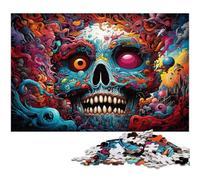 Mysterious Colorful Skull 1000 Pieces Puzzles for Adults cardboard Jigsaw Puzzles for Home Decor, Brain Training 26X38CM/10.23x14.96inch