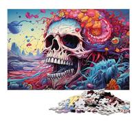 Mysterious Colorful Skull Jigsaw Puzzles for Adults 1000 Piece Puzzles for Adults Perfect Home Or Office Decor, Ideal 26X38CM/10.23x14.96inch