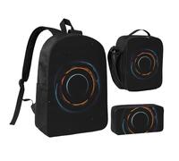 Mysterious Cosmic Black Holes 17 Inch Backpack Lunch Bag Pencil Case Set, Cute Print, Durable Oxford Cloth.