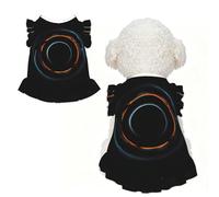 Mysterious Cosmic Black Holes Ruffle Dog Dress Frilly Sleeveless Breathable Summer Party for Small Dogs Cats S