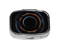 Mysterious Cosmic Black Holes Square Pill Box Lightweight and Portable, with 2 Plastic Inserts, Suitable for Carrying in Pockets or Wallets.
