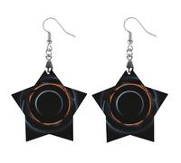 Mysterious Cosmic Black Holes Wooden Earrings for Women, Vintage Elegant Wood Jewelry, Lightweight Earrings for Wedding, Party, Everyday Jewelry Gift, Circular, Wood, wood