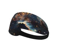 Mysterious Cosmic Starry Sky Sweatband Sports Headband for Running,Yoga,Basketball,Fitness Workout Stretchy Unisex Hairband.