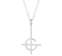 Mysterious Cross Ghost Destiny's Gate Key Pendant Necklace Punk Cross Ghoul Chain Ghost Band Reverse Satan Necklace, Stainless Steel