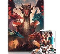 Mysterious Dragon 1000 Piece Jigsaw Puzzles for Teenagers,Family Game Stress Reliever Difficult Challenge Artists Collection,Fine Art (75x50cm)