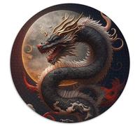 Mysterious Dragon Jigsaw Puzzles 1000 Pieces for Adults Round Puzzles 1000 Pieces for Adults for Home Decor & Holiday Fun (Size 67.5x67.5cm)