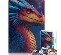 Mysterious Dragon Jigsaw Puzzles for Adults Teenagers Jigsaws Puzzle,Brain Intelligence Challenge Addictive Toys for Home Decoration (75x50cm)