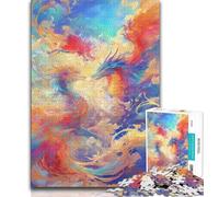 Mysterious Dragon JigsawPuzzle 1000 Pieces for Adults,Challenging To Complete But Fun And Humorous with Matching Poster And Trivia Sheet 75x50cm
