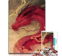 Mysterious Dragon Jigsaws 1000 Pieces for Teenagers,Staycation Kill Time Every Piece Is Unique - Challenging Family Fun Game (38x26cm)