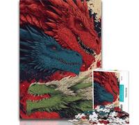 Mysterious Dragon Jigsaws Puzzles 1000 Pieces for Teenagers Gifts,Stress Reliever Difficult Challenge Enhance Love between Couples 50x75cm
