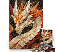 Mysterious Dragon Mosaic 1000 Piece Jigsaw Puzzles for Adults Teenagers Clear Logic Toy Relax Time Perfect Cut Santa Wish Item (38x26cm)