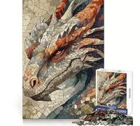 Mysterious Dragon Mosaic 1000 Pieces Jigsaw Puzzles for Adults Strong Logic Toy Relaxing Fun Clear Edge Memorable Gift (50x75cm)