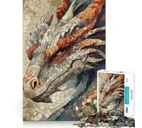 Mysterious Dragon Mosaic 1000 Pieces Jigsaw Puzzles for Adults Strong Logic Toy Relaxing Fun Clear Edge Memorable Gift (50x75cm)