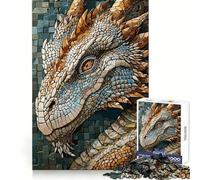 Mysterious Dragon Mosaic 1000 Pieces Jigsaw Puzzles for Teenagers Improve Recall Quiet Hobby Exact Edge Birthday Gift (38x52cm)