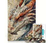 Mysterious Dragon Mosaic 1000 Pieces Jigsaw Puzzles for Teenagers Improve Recall Quiet Hobby Exact Edge Birthday Gift (38x52cm)