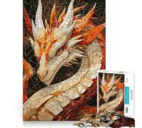 Mysterious Dragon Mosaic Jigsaw Puzzles for Adults1000 Piece Mind Exercise Toy Indoor Fun Precision Cut (38x52cm)