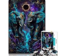 Mysterious Elephant Adult Jigsaws 1000 Pieces Difficult,Family Game Stress Reliever Difficult Challenge Great Gifts And Toys 50x75cm