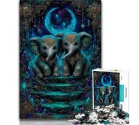 Mysterious Elephant JigsawPuzzle 1000 Pieces for Teenagers,Stress Reliever Difficult Challenge Unique Home Decor And Gifts 75x50cm