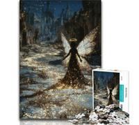 Mysterious Elf Girl Jigsaw Puzzles for Adults Teenagers Jigsaws Puzzle,Toys Educational Games Stress Relieving Wishlist with Santa Claus (50x75cm)