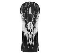 Mysterious Evil Skull Tarot Cards Black and White Golf Club Cover Set Premium Leather Accessories with Number Tag for Driver & Fairway Woods