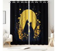Mysterious Eyelet Ring Top 2 Panel Set 90 x 54 inch Curtains