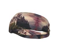 Mysterious Fantasy Fairy Tale Castle04 Print Sports Headband for Women Men Sweatband Headbands,for Running Yoga Gym Workout Cycling