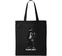 Mysterious Figure Beyond Limits Concept Natural Cotton Tote Bag Black