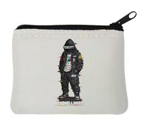 Mysterious Figure Beyond Limits Concept Neoprene Coin Purse Pouch 10x11cm White