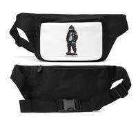 Mysterious Figure Beyond Limits Concept Unisex Waist Bag Black