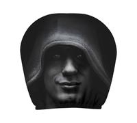 Mysterious Figure Headrest Cover - 12 Inch Car Seat Protector | Polyester Stretch Headrest Cover - Dark Pattern for Suvs Sedans Cars Adds Spooky Aesthetic and Comfort During Travel