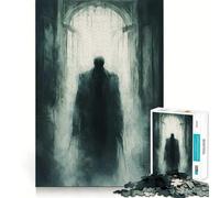 Mysterious Figure in Doorway Hard Jigsaw Puzzle for Adults 1000 Pieces Think Toy Peaceful Fun Clean Cut Fine Art Piece (38x26cm)