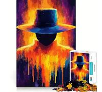 Mysterious Figure in Hat Jigsaw for Teenagers 1000 Pieces Memory Boost Relaxing Fun Pattern Assembly (50x75cm)