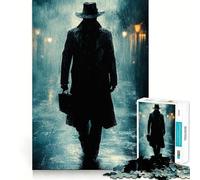 Mysterious Figure in Rain Puzzles for Teenagers 1000 Piece Strengthen Memory Tension Relief Smooth Edge Xmas Surprise (38x26cm)