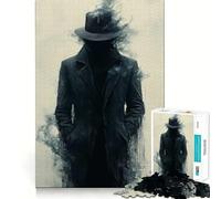 Mysterious Figure in Smoke 1000 Pieces Jigsaws Adults Puzzles Gifts Memory Upgrade Leisure Time Sharp Cut Wall Art Decor (38x52cm)