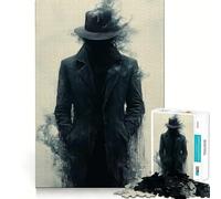 Mysterious Figure in Smoke Jigsaw Puzzle for Adults 1000 Pieces Intellect Toy Peaceful Fun Precise Cut Santa Wish List (38x26cm)