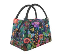 Mysterious flowers Insulated Lunch Bag for Women-Large Capacity,Leak-Proof & Easy to Clean for Work, Picnics, and Travel