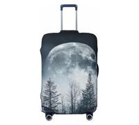 Mysterious Forest and Starry Night Full Moon Elastic Travel Luggage Cover Suitcase Protector, Print Suitcase Baggage Cover Anti-Scratch