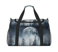 Mysterious Forest and Starry Night Full Moon Waterproof Weekender Bags Duffel Bag Large Carry On Hand Luggage Bags Foldable Tote Bag for Travel Sports Gym Dance
