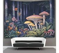 Mysterious Forest Decor Tapestry,Mushrooms And Various Ferns Wall Art Tapestries Wall Hangings for Living Room Bedroom Dorm 130cmx150cm